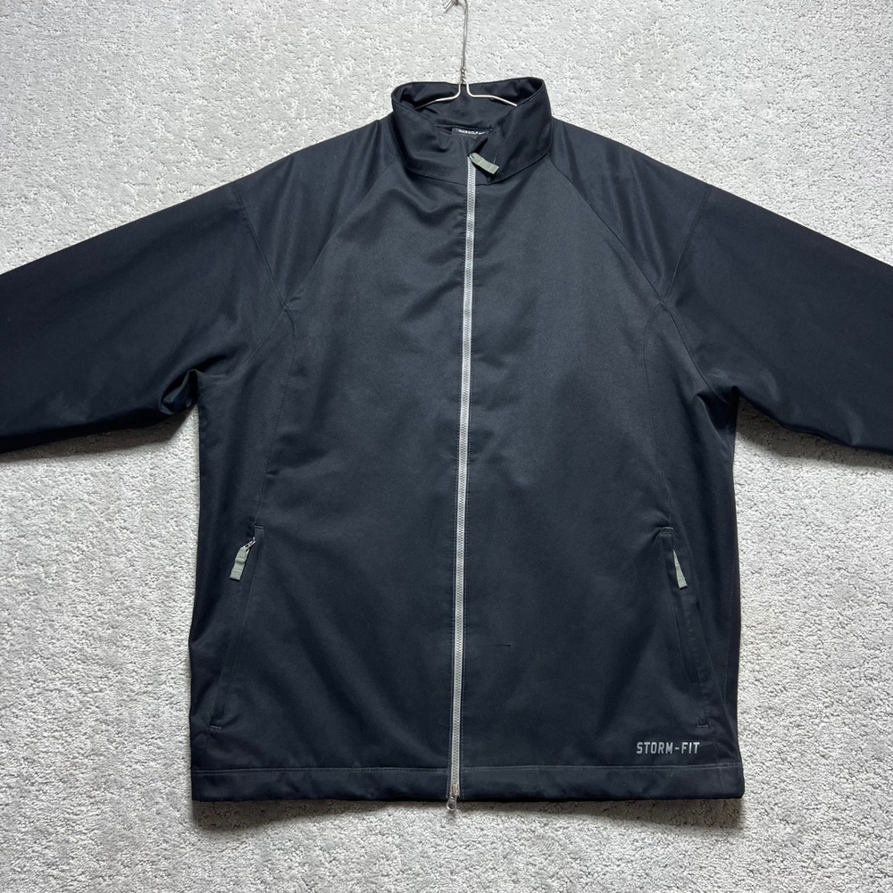 Nike Golf Jacket Mens M‎ Black Storm-Fit Full Zip Water Repellent Windbreaker